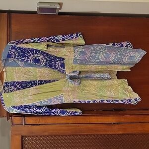 Soft Surroundings | Colorful Duster Cardigan Lightweight Blue Green size XS